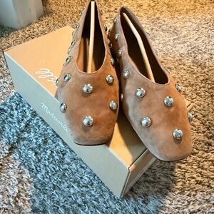Madewell Mylie Brown Suede Studded Flats